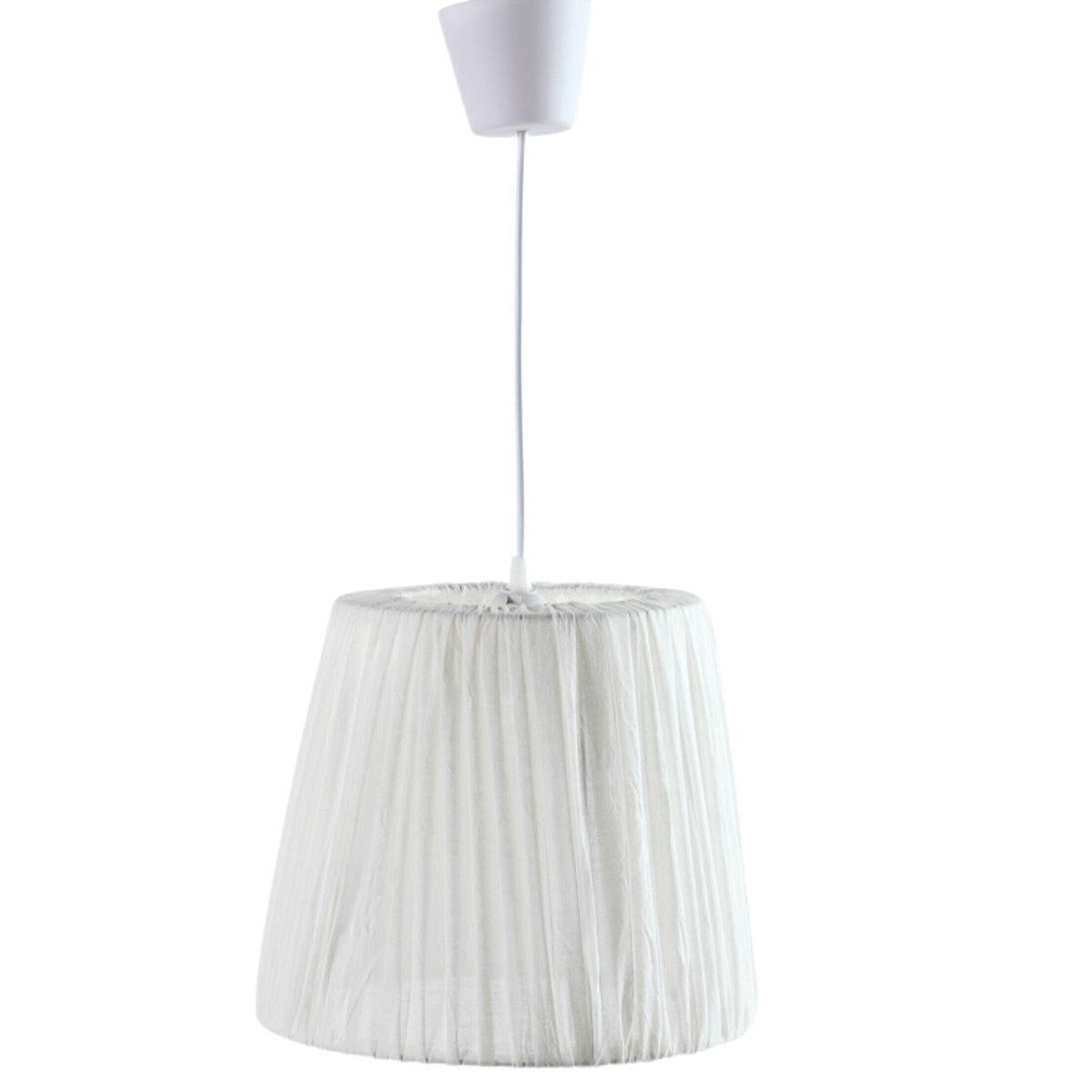 Paralume in tessuto plisse' bianco, Ø30H26 cm