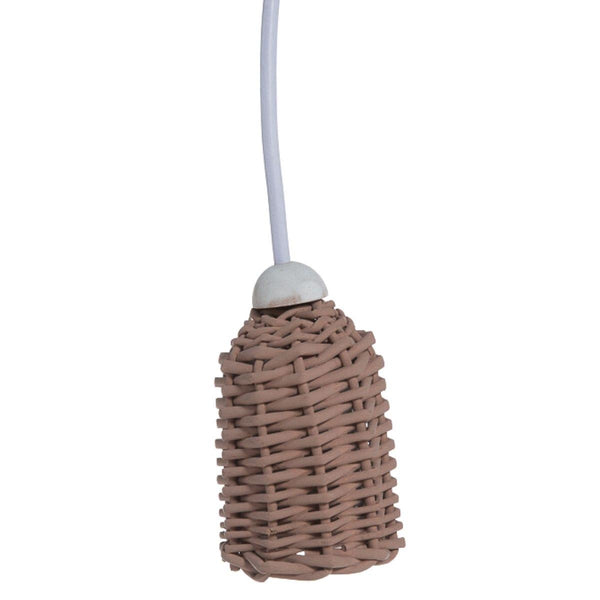 Faretto a sospensione in vimini marrone, Ø6x9 cm (kit da 10)