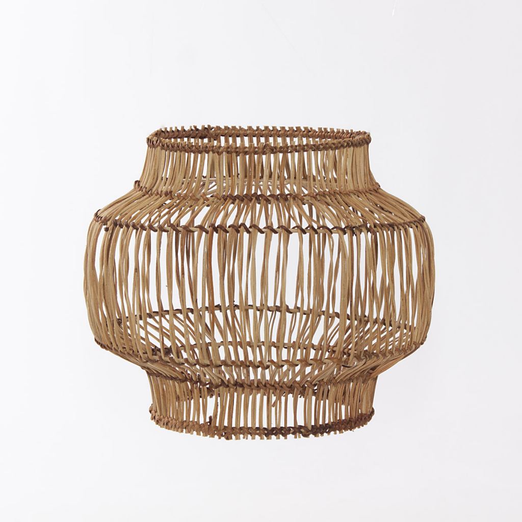 Lampadario a sospensione in rattan naturale, Ø30H26 cm