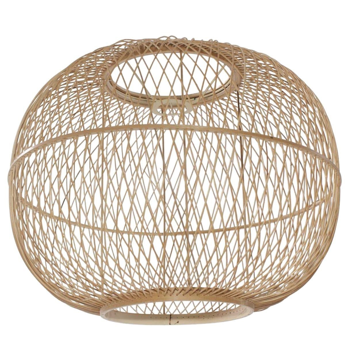 Lampadario in bambù naturale, Ø45x35 cm