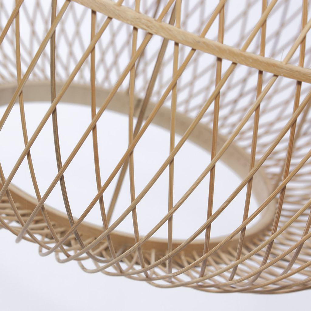 Lampadario in bambù naturale, Ø45x35 cm