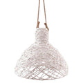 Lampadario a sospensione in vimini bianco, Ø41H36 cm