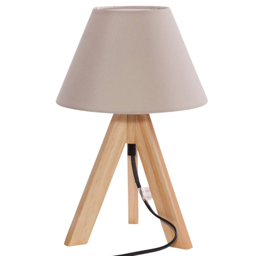 Lampada treppiede in abete, 15X15H24 cm