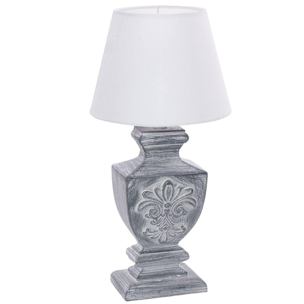 Lampada in mdf grigio, 15X11H40 cm
