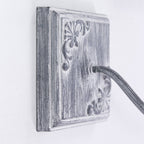 Applique in metallo grigio, 13x23H19 cm