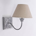Applique in metallo grigio, 13x23H19 cm