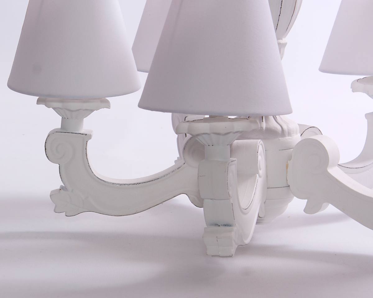 Lampadario a cinque bracci bianco, Ø46H98 cm