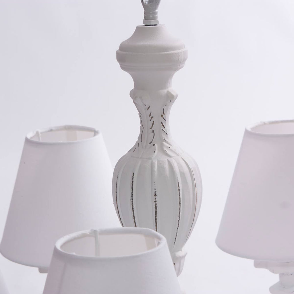 Lampadario a cinque bracci bianco, Ø46H98 cm