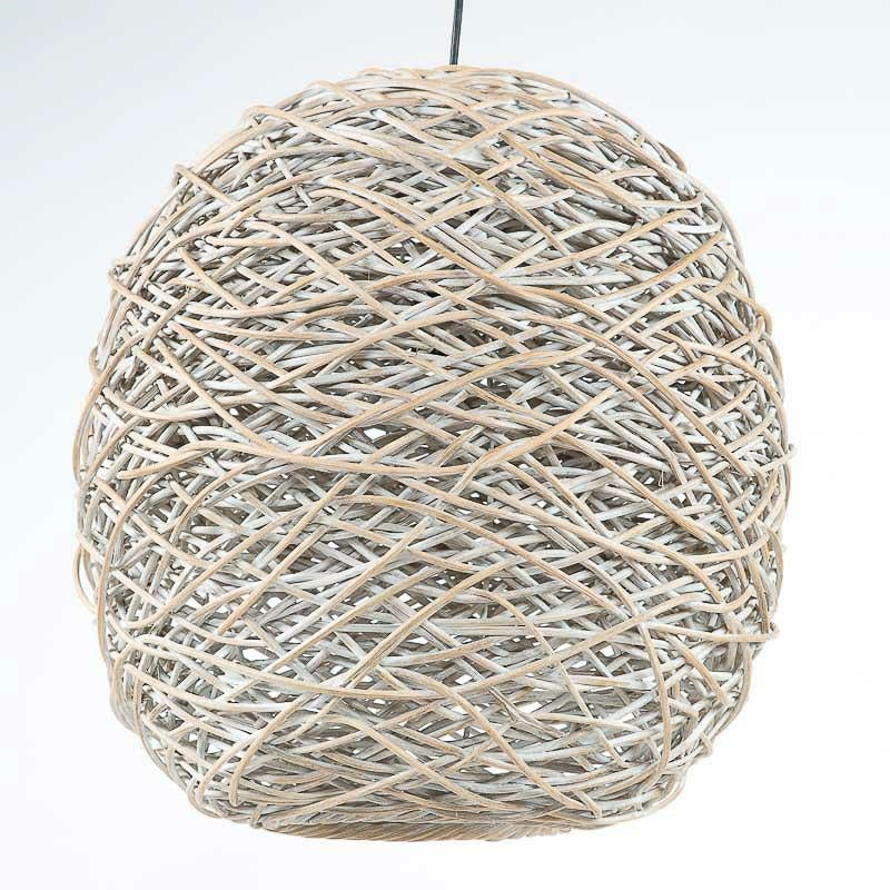 Lampadario in midollo sbiancato, 54x61 cm