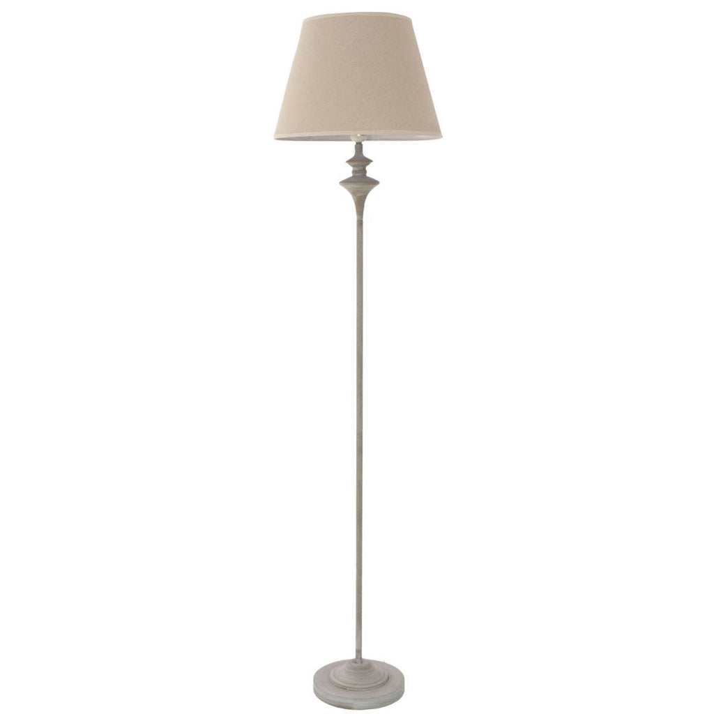 Lampada da terra con paralume in tessuto