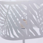 Lampada da tavolo in metallo bianco e legno, 18x12H25 cm