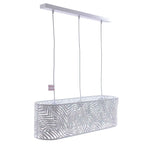 Lampadario ovale in metallo bianco a 3 luci, 75x20H23 cm
