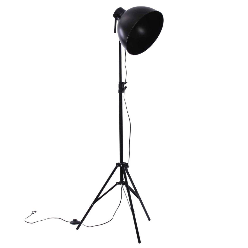 Lampada da terra in metallo nero, 52H135 cm