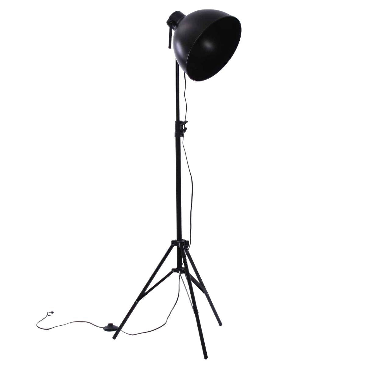 Lampada da terra in metallo nero, 52H135 cm