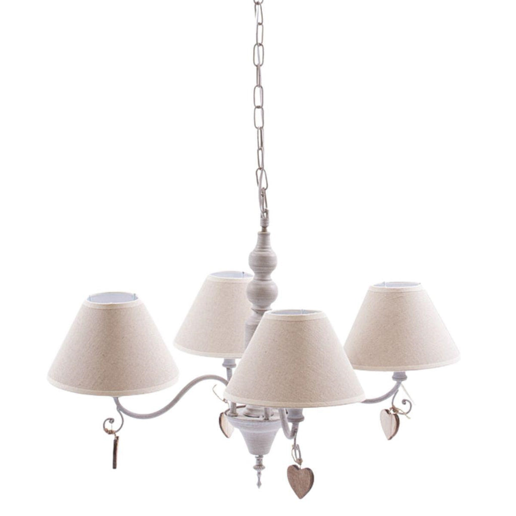 Lampadario a quattro bracci con decorazione cuore, Ø47 cm