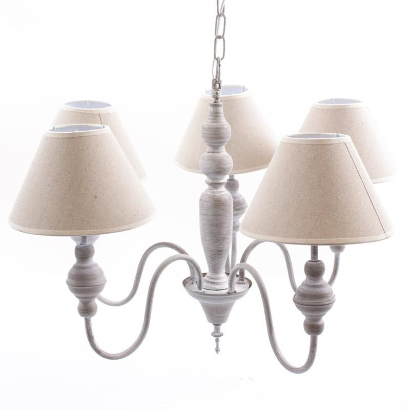 Lampadario a 5 bracci in mdf, Ø65 cm