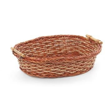 Portapane ovale in felce e corda con manico in bambù (kit da 10)