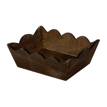 Cestino smerlato in legno marrone (kit da 10)