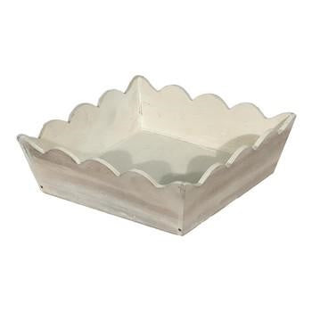Cestino smerlato in legno bianco (kit da 10)