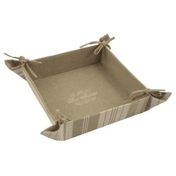Portapane quadrato in tessuto beige a righe (kit da 10)