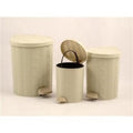 Bidone tondo a pedale in pvc beige