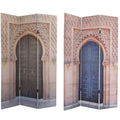 Paravento in canvas con decoro orientale, 120x180 cm