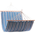 Amaca in tessuto blu con aste in legno, 100x200 cm