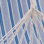 Amaca in tessuto blu con aste in legno, 100x200 cm
