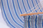 Amaca in tessuto blu con aste in legno, 100x200 cm
