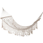 Amaca a rete in cotone con frange, 100x200 cm