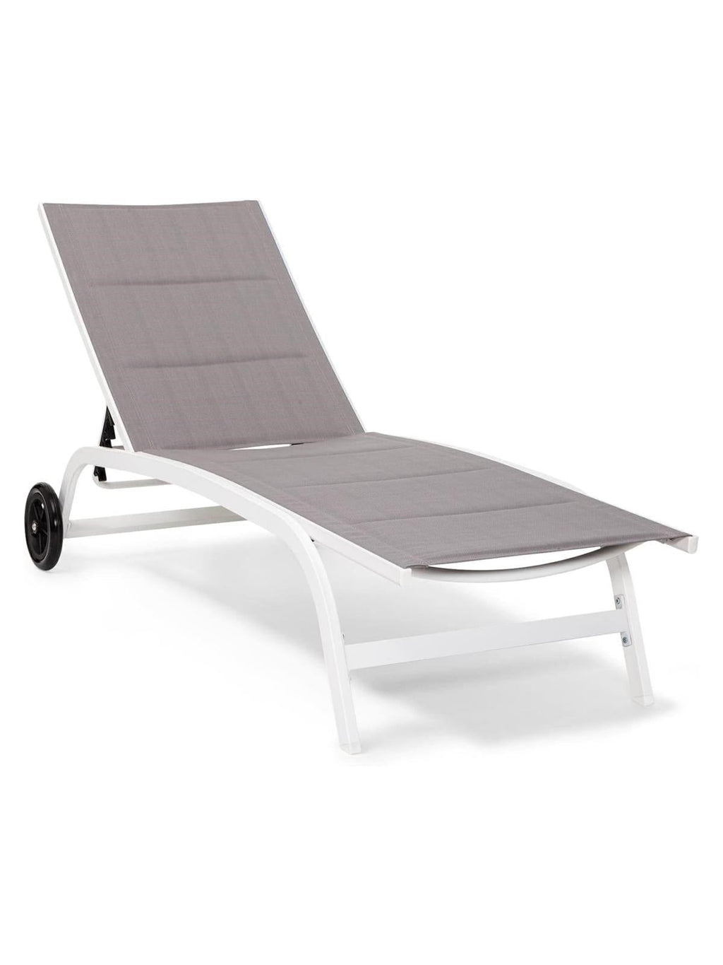 Lettino in alluminio grigio, 194X60H35 cm