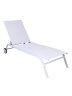 Lettino in alluminio bianco, 194X60H35 cm