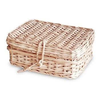 Scatola mini rettangolare in vimini bianco (kit da 10)