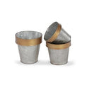 Porta vaso metal oro, Ø20x21/15x14/18x17 cm