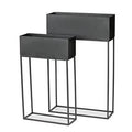Porta vaso rialzato ferro nero 1/2 cm.45x15h16/71