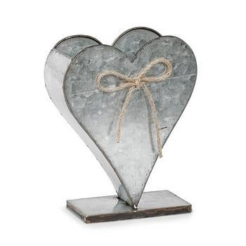 Portavaso a cuore in ferro grezzo (kit da 3)