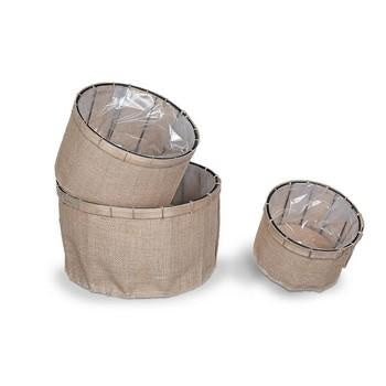 Portavaso tondo in juta, set da 3, Ø31H18, Ø25H15 e Ø19H12 cm (kit da 3)