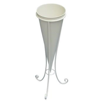 Cono porta vaso ferro bianco, 54 cm