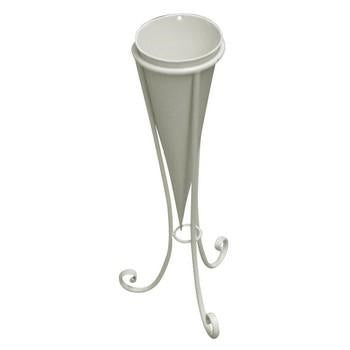 Cono porta vaso ferro bianco, Øm,16x44 cm