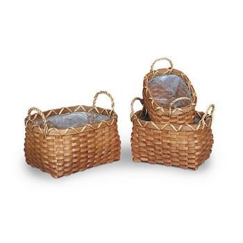 Portavaso ovale intrecciato, set di 3, 34x25x17 cm
