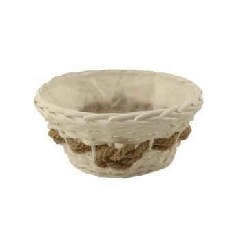 Portavaso tondo in vimini bianco e juta (kit da 10)