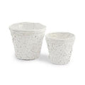 Portavaso tondo in vimini bianco, Ø31x27 e Ø25x22 cm