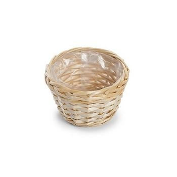 Portavaso tondo in vimini naturale, Ø15H10 cm (kit da 10)