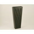 Vaso alto in legno scuro intrecciato (kit da 3)