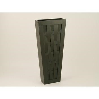 Vaso alto in legno scuro intrecciato (kit da 3)