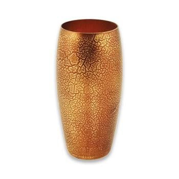 Vaso cilindrico in vetro oro effetto craquelé (kit da 3)
