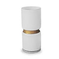 Vaso vetro bianco fascia oro, Øm,12x27 cm