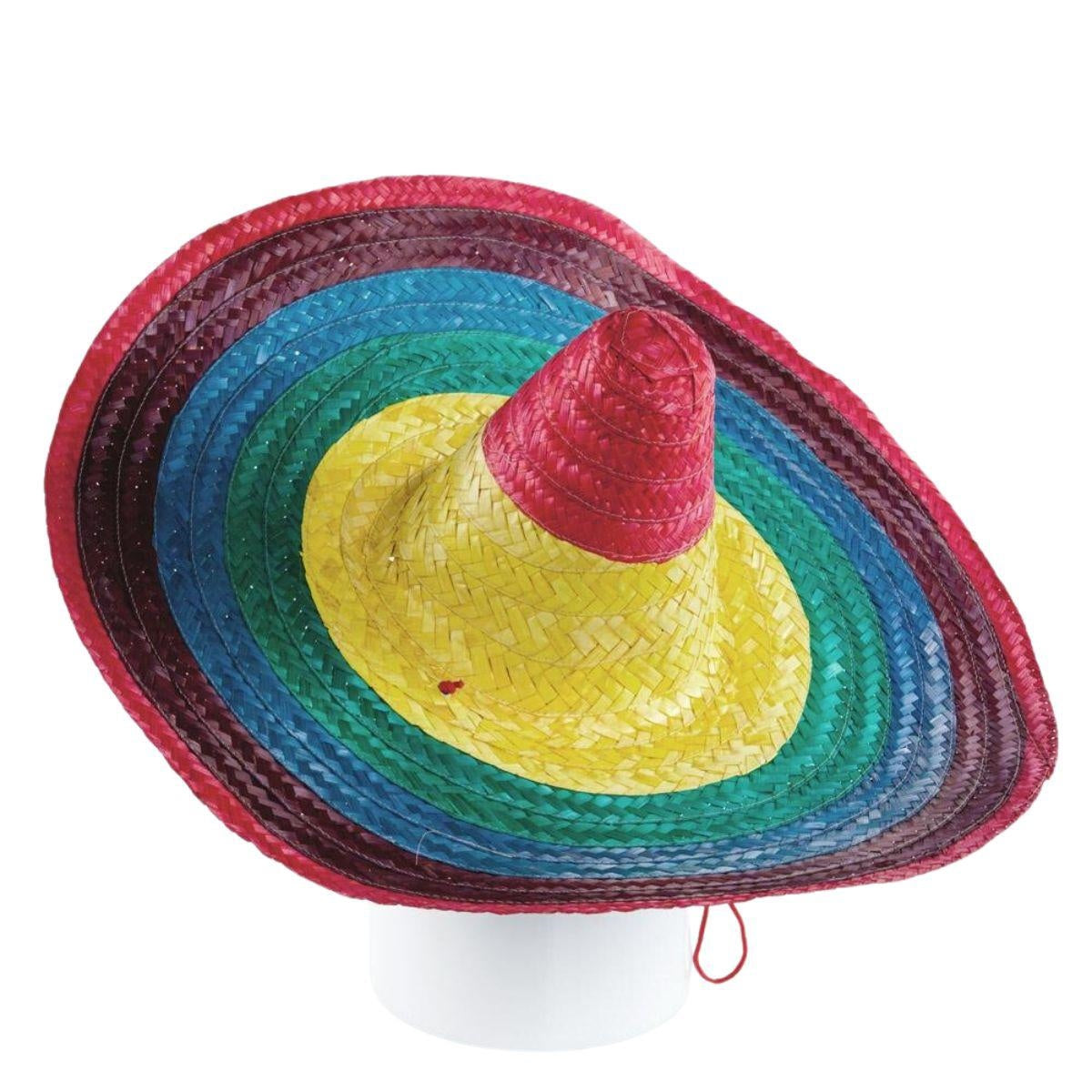 Sombrero colorato in paglia, Ø75x20 cm (kit da 5)