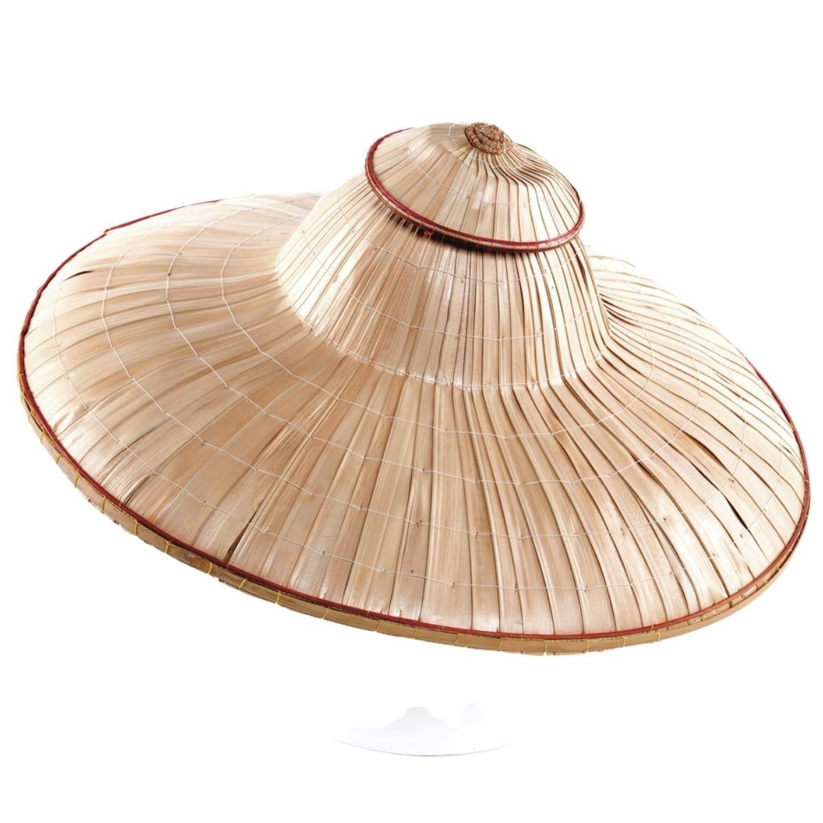 Cappello conico in foglia di palma con laccetto, Ø47H20 cm (kit da 10)