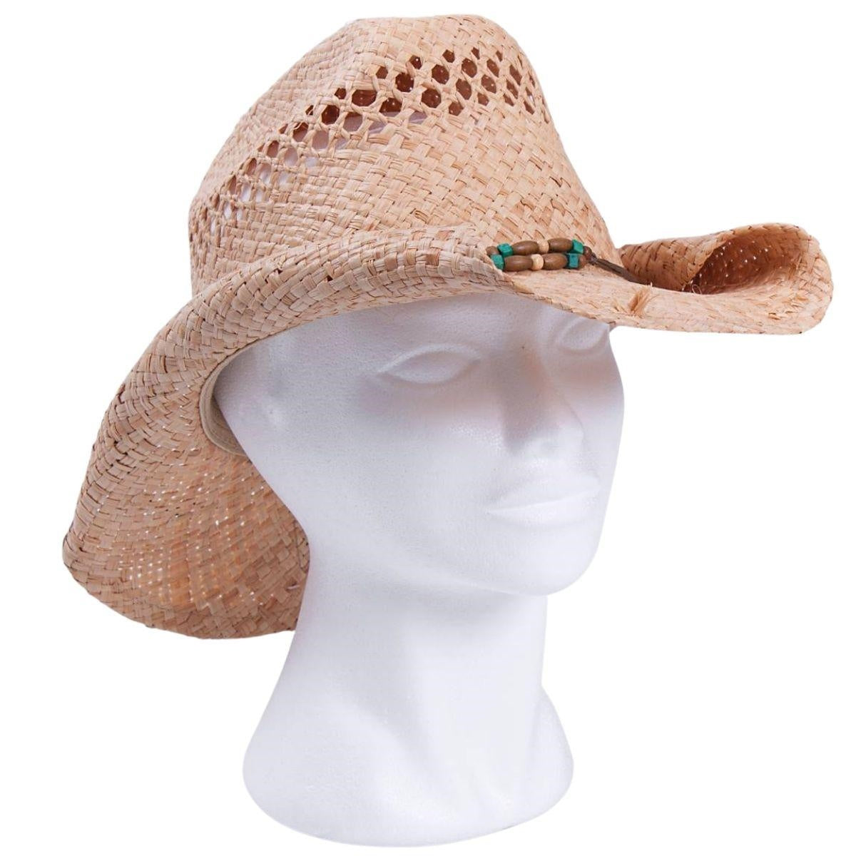 Cappello in rafia stile Panama, 22x36H15 cm (kit da 3)